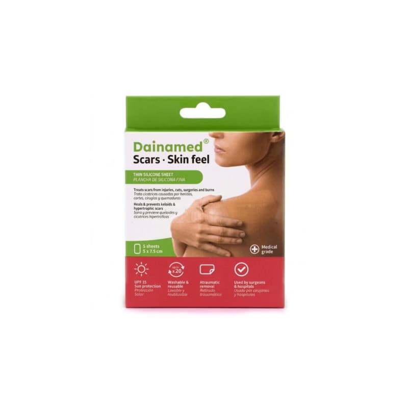 DAINAMED SCARS Skin feel tenká silikónová náplasť na jazvy 5x7,5 cm 1 x 5 ks