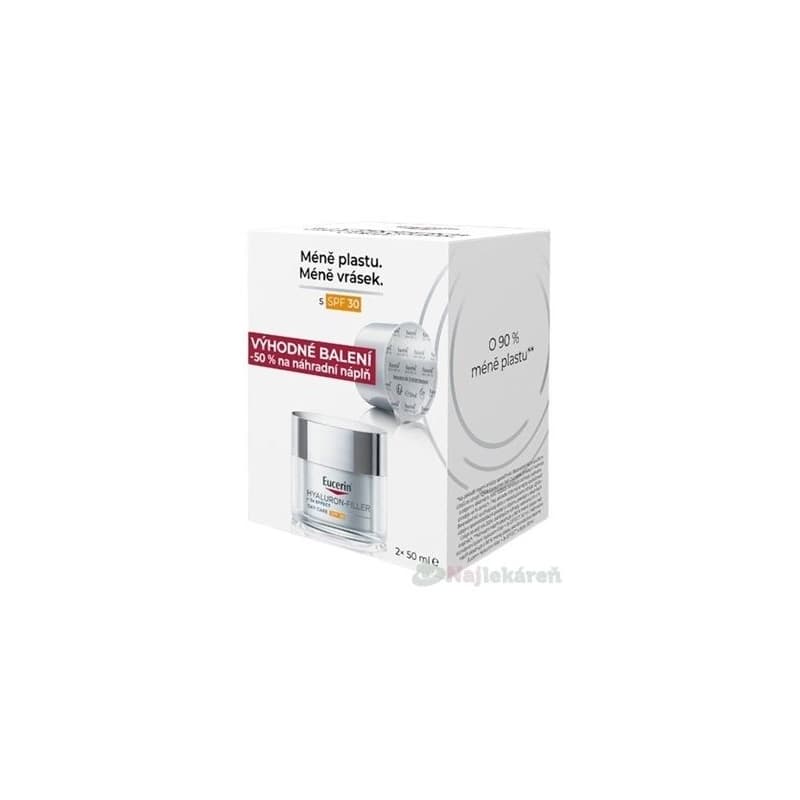 EUCERIN Hyaluron-fil.+3xeffect denný krém spf30 výhodné balenie 2 x 50 ml set