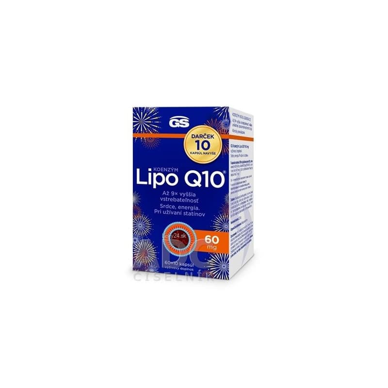 GS Koenzým Lipo Q10, 60 mg, 60+10 kapsúl, darčekové balenie 2024