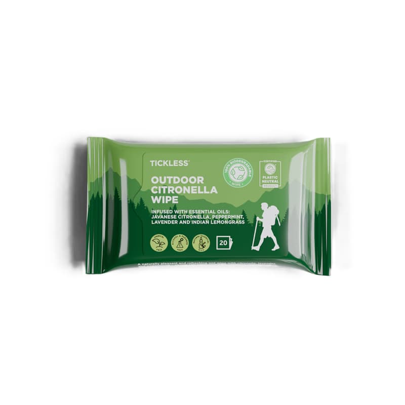 TICKLESS Outdoor citronella vlhčené utierky proti komárom a kliešťom 20 ks 1