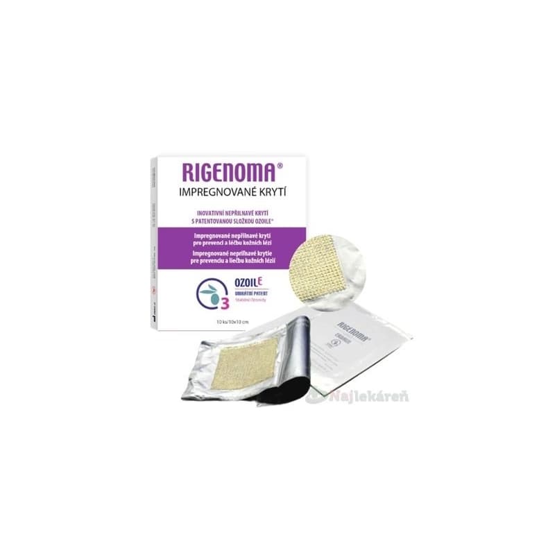 Rigenoma Impregnované krytie 10 × 10 cm 10 ks 1