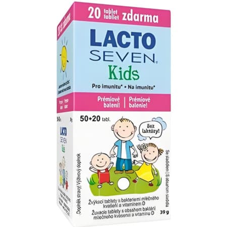VITABALANS Lactoseven kids žuvacie tablety 50+20 ks zdarma 1