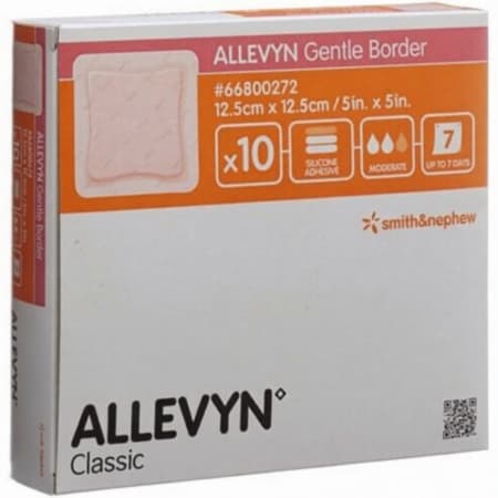 Allevyn gentle border krytie na rany 12,5 x 12,5 cm 1x 10ks 1