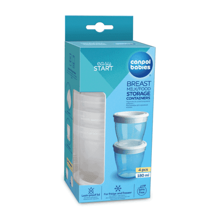 CANPOL BABIES Poháriky na uskladnenie mlieka 180 ml 4 ks 1
