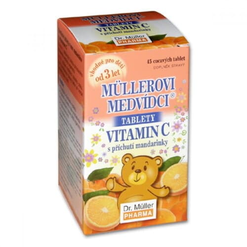MÜLLEROVE MEDVEDÍKY Vitamín C s príchuťou mandarínky 45 tabliet 1