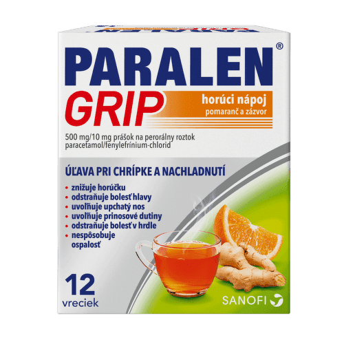 PARALEN Grip horúci nápoj pomaranč a zázvor 12 vrecúšok