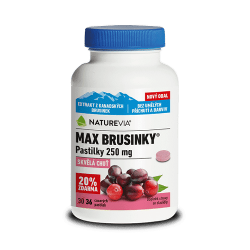 NATUREVIA Max brusnice 250 mg 36 pastiliek 1