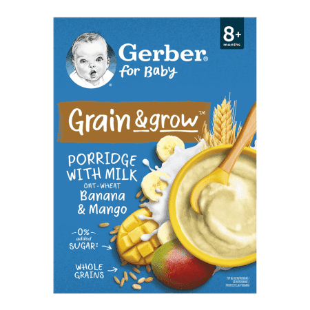 GERBER For baby mliečna kaša pšenično-ovsená banán a mango 8m+ 200 g