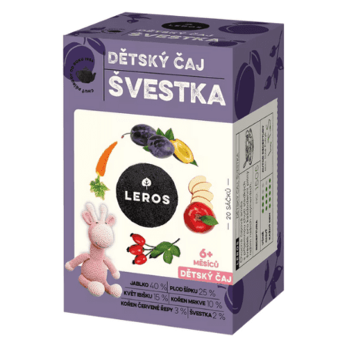 LEROS Detský čaj slivka nálevové vrecká od 6+ mesiacov 40 g 1