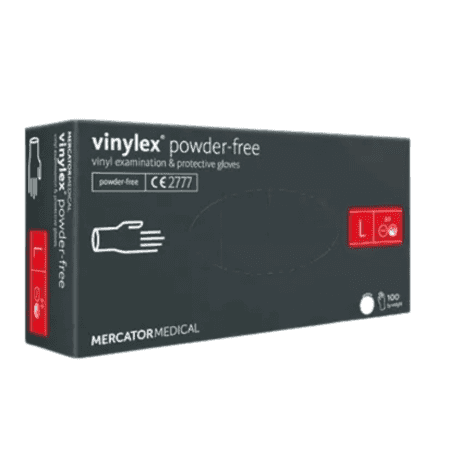 MERCATOR Vinylové rukavice transparentné nesterilné nepudrované L 100 ks 1