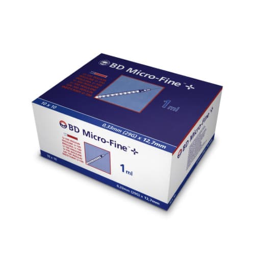 BD MICRO FINE Inzulínová striekačka U-100 s integrovanou ihlou 29 G 1 ml 10 x 10 ks