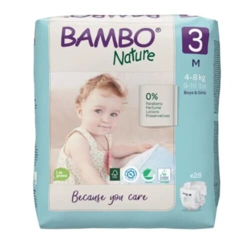 BAMBO 3 Detské plienky priedušné 28 kusov 1