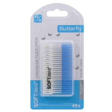 SOFTDENT Dentálne špáradlá butterfly flexi pick univerzálna veľkosť XS/M 48 ks