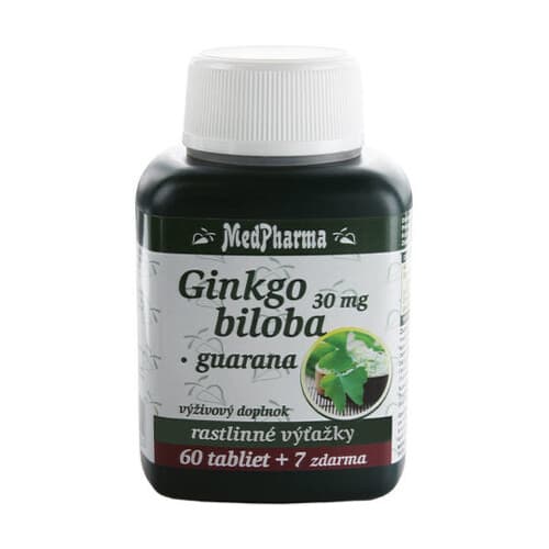 MEDPHARMA Ginkgo biloba + guarana 60 + 7 tabliet ZADARMO 1