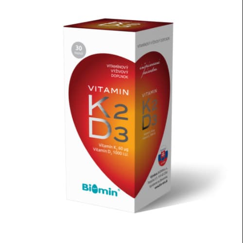 BIOMIN Vitamín K2 + D3 1000 I.U. 30 kapsúl 1