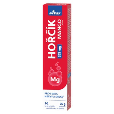VITAR Magnézium 375 mg s príchuťou manga 20 šumivých tabliet