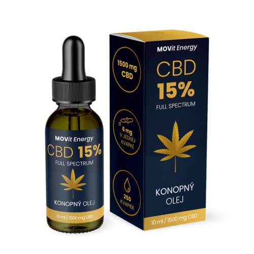 MOVIT CBD 15% full spectrum konopný olej 10 ml 1