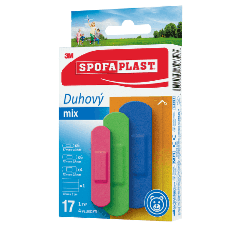 3M SPOFAPLAST č.606 náplasti dúhový mix 1 typ, 4 veľkosti 17 kusov 1