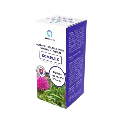 ADAMPHARM Ostropestrec mariánsky + kurkuma + cholín 60 kapsúl 1