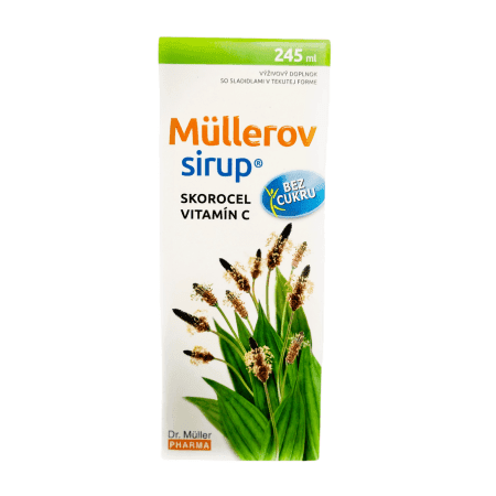 DR. MÜLLER Müllerov sirup so skorocelom a vitamínom C bez cukru 245 ml 1