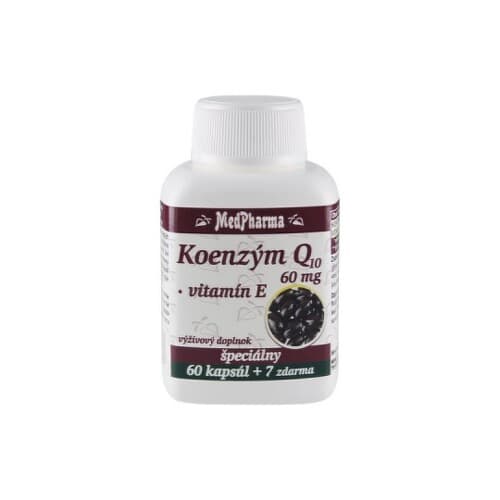 MEDPHARMA Koenzým Q10 60 mg + vitamín E 60 + 7 tabliet ZARAMO 1