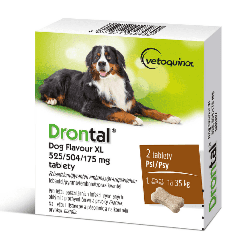 DRONTAL Dog flavour XL 525/504/175 mg 2 tablety 1