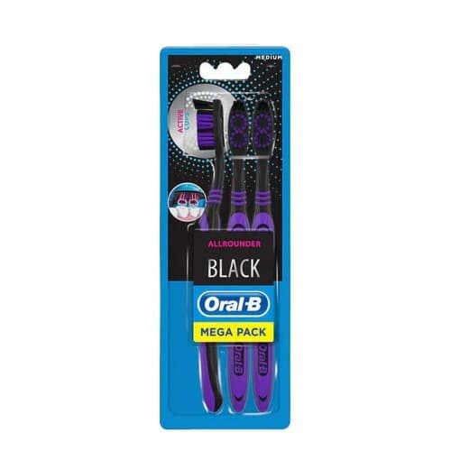 ORAL-B Black allrounder medium zubná kefka manuálna 3 ks 1
