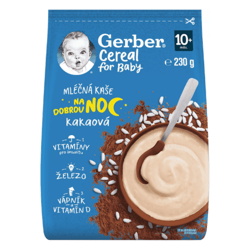 GERBER Cereal mliečna kaša dobrú noc kakaová od ukonč. 10. mesiaca 230 g 1