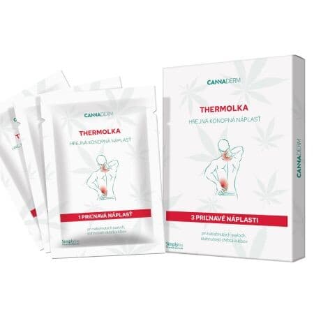 CANNADERM Thermolka hrejivá konopná náplasť 3 ks 1