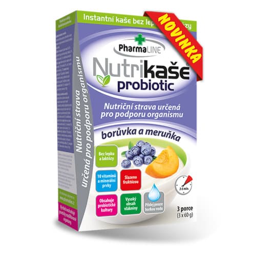NUTRIKAŠA Probiotic čučoriedka a marhuľa 3 x 60g 1