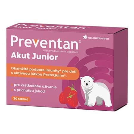 NEURAXPHARM Preventan akut junior s príchuťou jahôd 30 tabliet 1