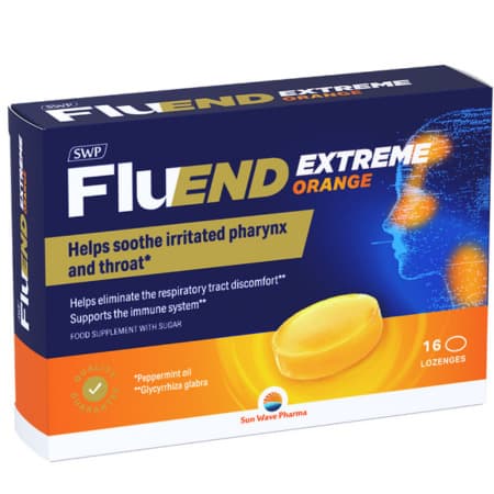 SWP Fluend extreme orange pastilky na cmúľanie s pomarančovou príchuťou 16 ks