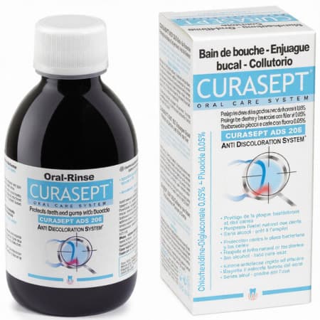CURASEPT ADS DNA 205 ústna voda s chlórhexidínom 0,05 % + fluorid 0,05 % 200 ml