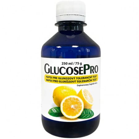GLUCOSE Pro nápoj pre glukózový tolerančný test citrón 250 ml 1