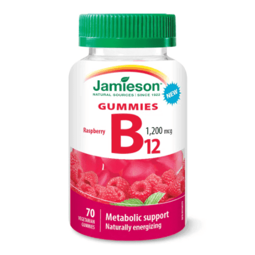 JAMIESON Vitamín B12 gummies želatínové pastilky s malinovou príchuťou 70 ks 1