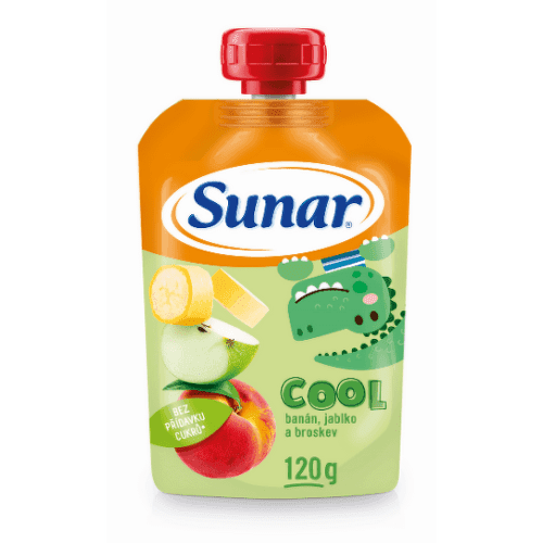 SUNAR Cool ovocná kapsička broskyňa banán jablko 12m+ 120 g 1