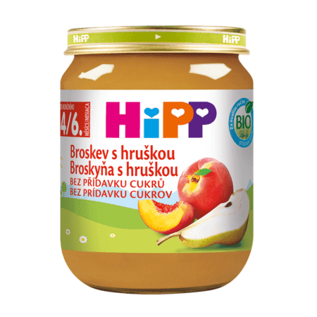 HIPP Príkrm bio broskyňa s hruškou 125 g 1