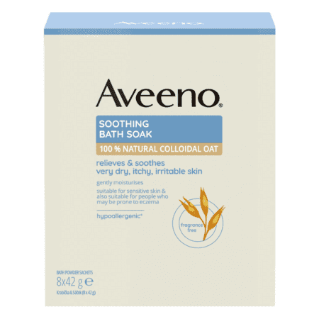 AVEENO Upokojujúci ovsený kúpeľ vrecúška 8 x 42 g
