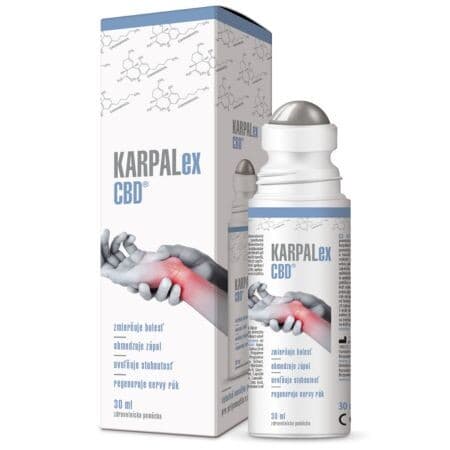 KARPALEX CBD Emulzia kovová masážna gulička 30 ml
