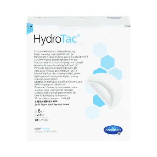 HYDROTAC Krytie na rany penové hydropolymérové impregnované gélom 6 cm 10 ks 1