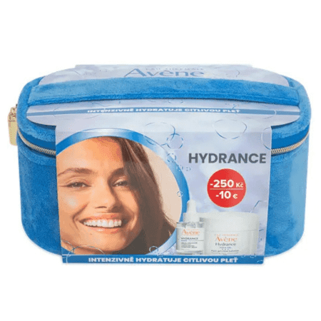 AVENE Hydrance boost hydratačné sérum 30 ml + aqua gél 50 ml kozmetická taštička 1 x 1 set 1