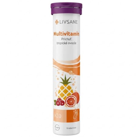 LIVSANE Multivitamín tropické ovocie 20 šumivých tabliet 1