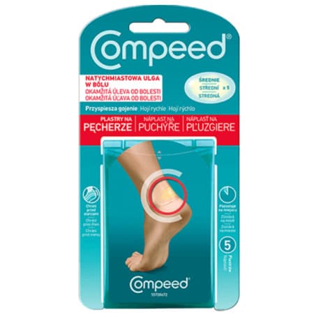 COMPEED Hydrokoloidná náplasť na pľuzgiere na nohách stredná 10 ks