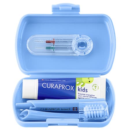 CURAPROX Detský cestovný set kids modrý 1 x1 set