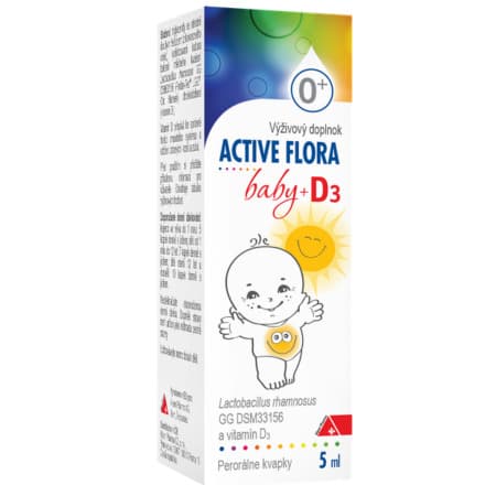 ACTIVE FLORA Baby+ D3 kvapky deti0+ 5 ml 1