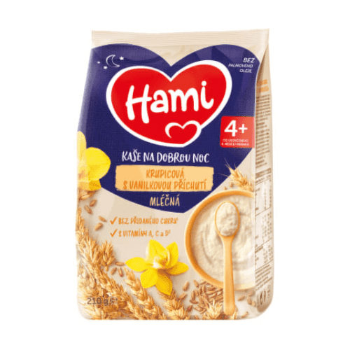 HAMI Mliečna kaša krupicová s vanilkovou príchuťou 210 g