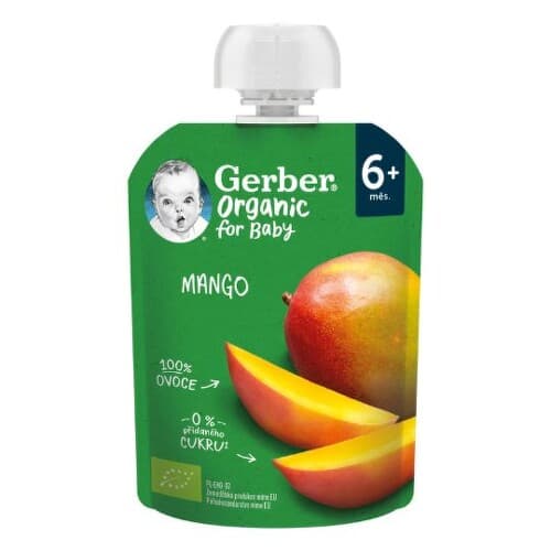 GERBER Organic kapsička mango bio ovocná desiata(od ukončeného 6. mesiaca 90 g 1