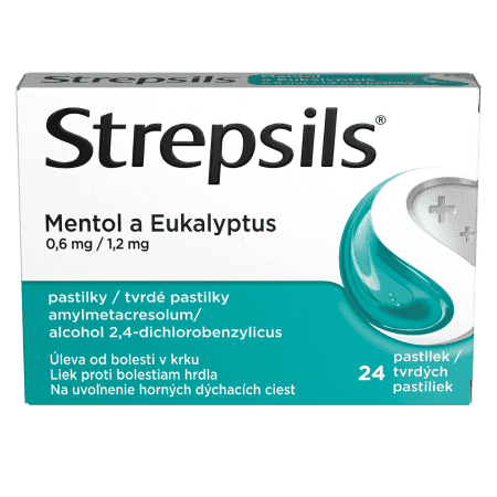 STREPSILS Mentol a eukalyptus 24 tvrdých pastiliek 1