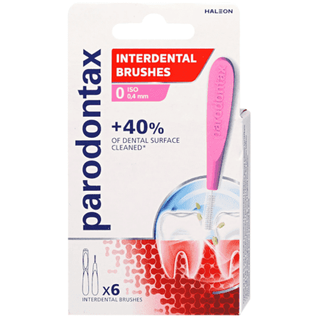 PARODONTAX Interdental brushes 0,4 mm medzizubná kefka veľkosť ISO 0 6 ks 1