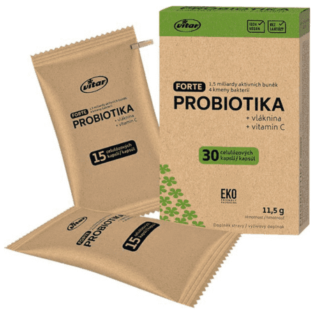 VITAR Probiotiká forte + vláknina + vitamín C 30 kapsúl